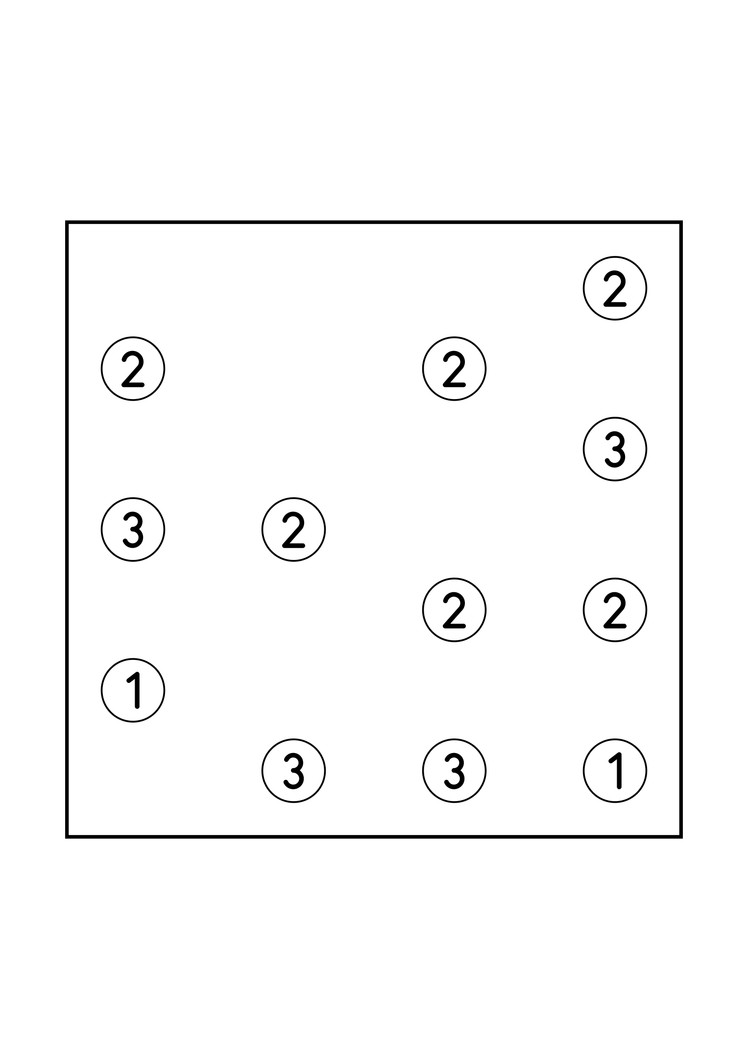 Medium 7x7 hashi, where no group of islands may close itself off, one puzzle on the page. Level: Medium. Variant 6.