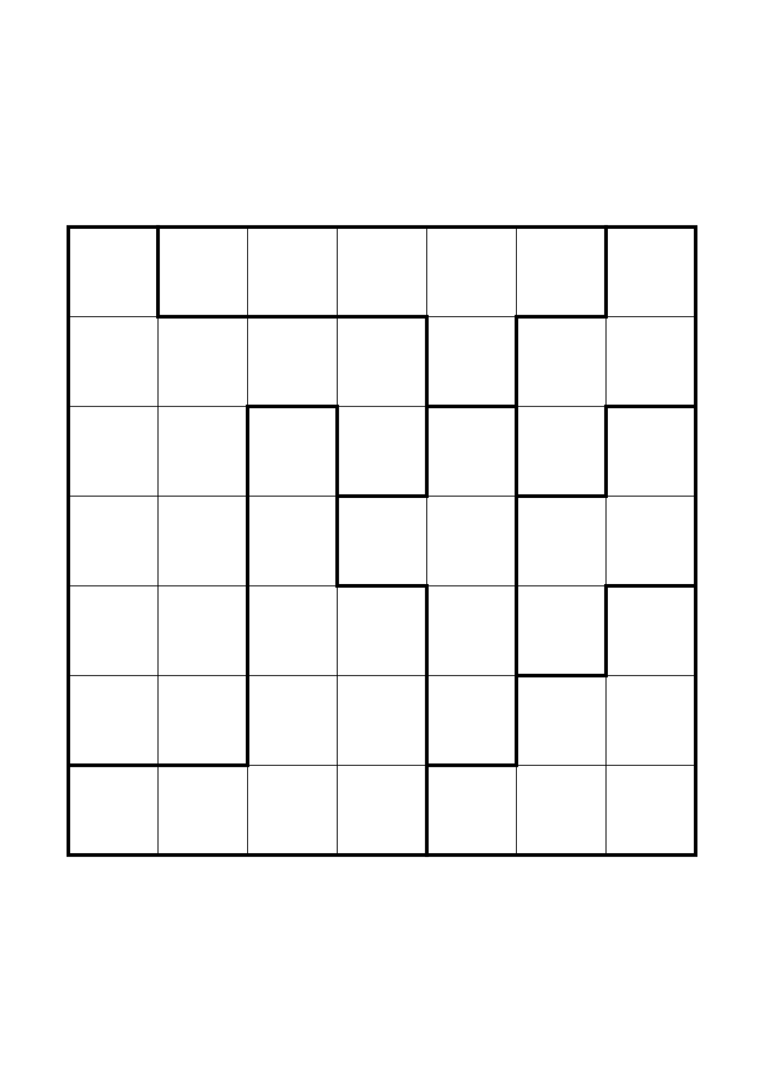 Medium 7x7 star battle, where two or three regions must be read together, one large grid on the page. Level: Medium. Variant 4.