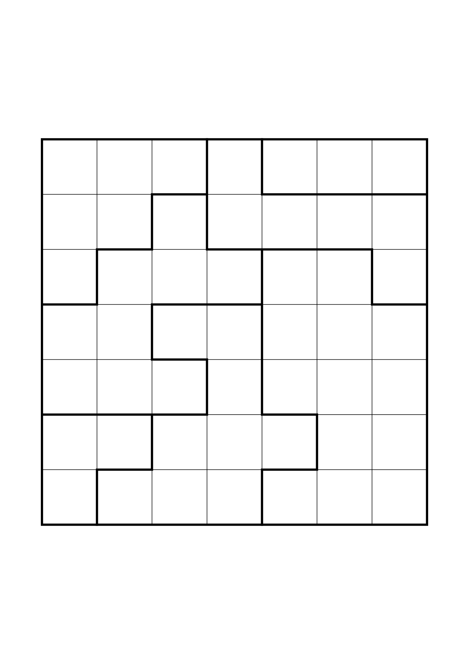 Medium 7x7 star battle, where two or three regions must be read together, one large grid on the page. Level: Medium. Variant 5.
