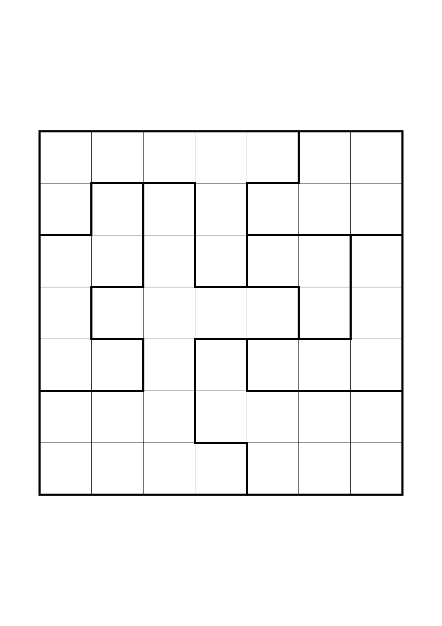 Medium 7x7 star battle, where two or three regions must be read together, one large grid on the page. Level: Medium. Variant 7.