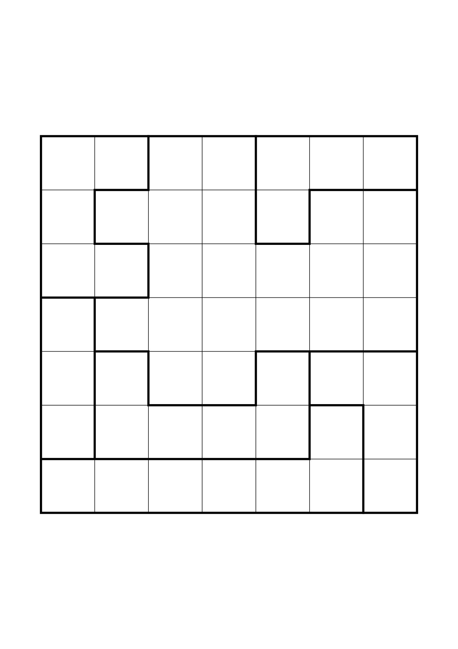 Medium 7x7 star battle, where two or three regions must be read together, one large grid on the page. Level: Medium. Variant 8.