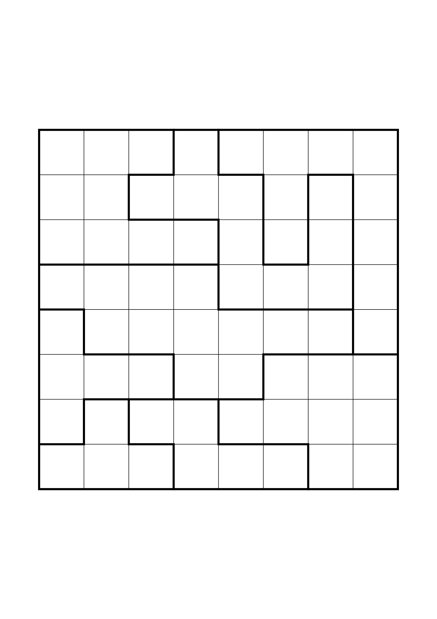 Medium 8x8 star battle, where two or three regions must be read together, one large grid on the page. Level: Medium. Variant 4.