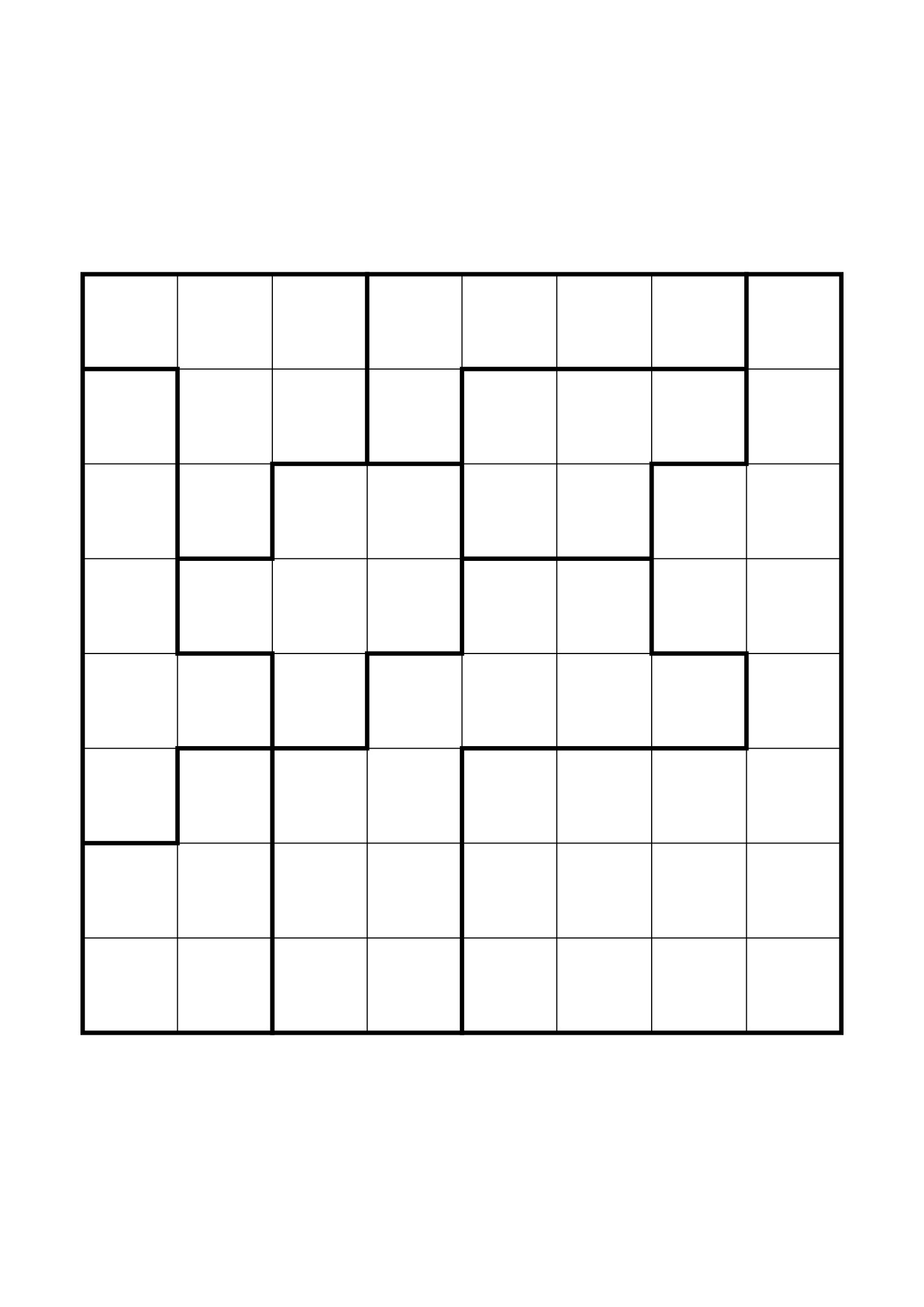 Medium 8x8 star battle, where two or three regions must be read together, one large grid on the page. Level: Medium. Variant 5.