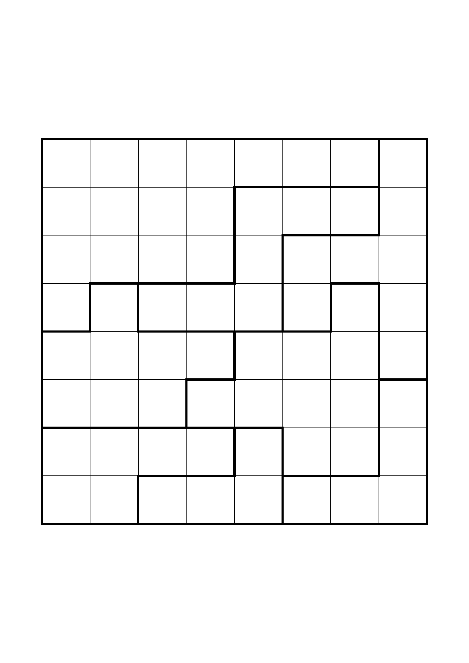 Medium 8x8 star battle, where two or three regions must be read together, one large grid on the page. Level: Medium. Variant 6.