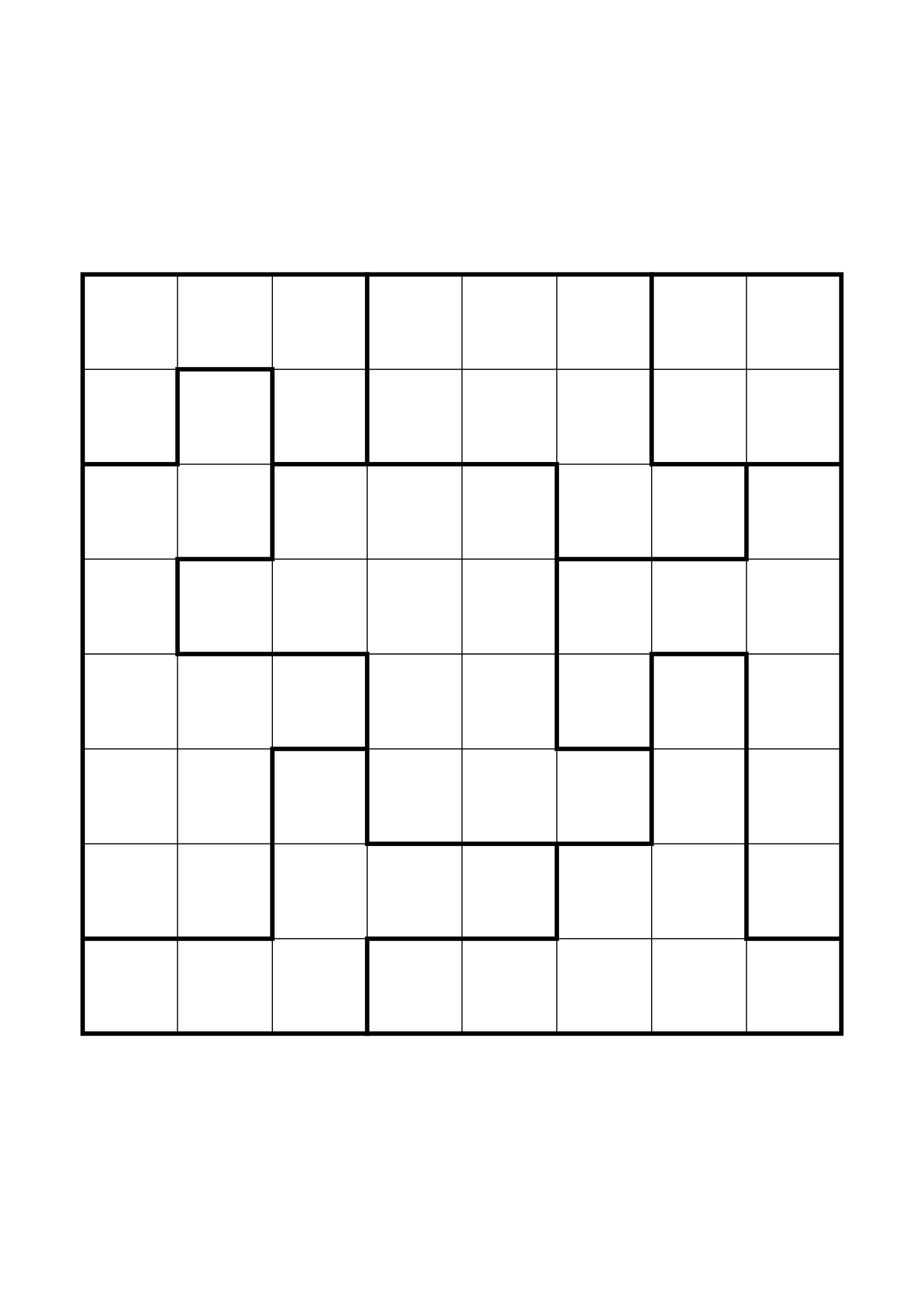 Medium 8x8 star battle, where two or three regions must be read together, one large grid on the page. Level: Medium. Variant 8.