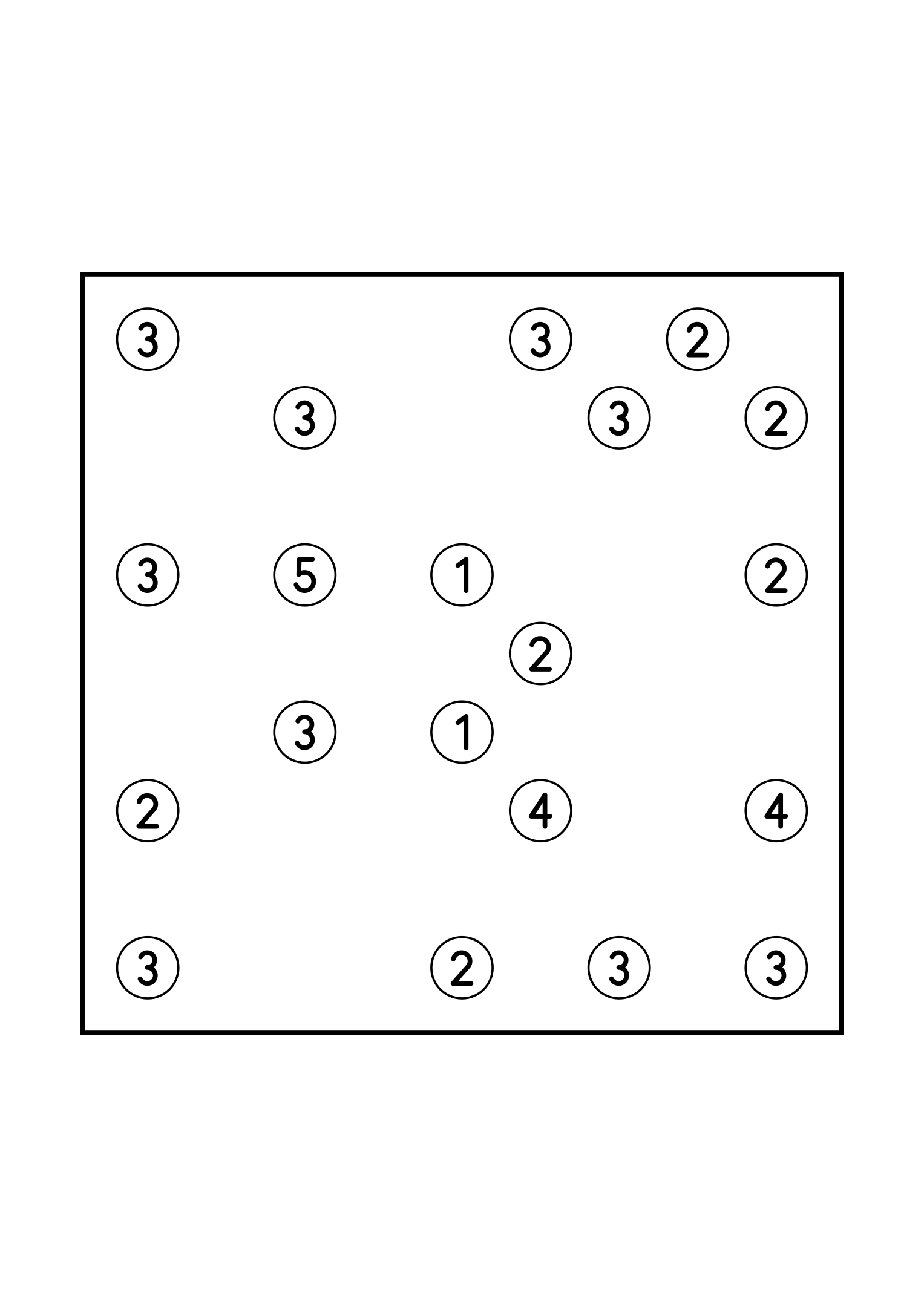 Medium 9x9 hashi, where no group of islands may close itself off, one puzzle on the page. Level: Medium. Variant 3.